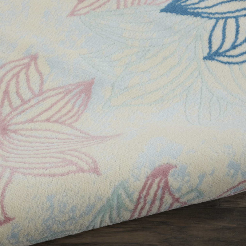 Winston Porter Kardinya Performance Ivory/Pink/Blue Rug & Reviews Wayfair